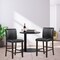 Set of 2 Bar Stools Counter Height Chairs with Padded Seat and Curved Backrest